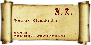 Mocsek Klaudetta névjegykártya